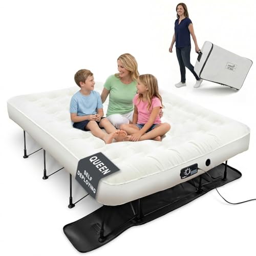 Ivation EZ®-Bed (Queen) Inflatable Air Mattress with Frame & Built-in Pump - 3 Min Self...