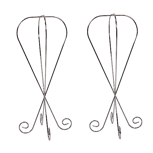 FASHION DO 2 Packs metal wire wig stand Holder dry display portable for multiple wig (15 inch silver)