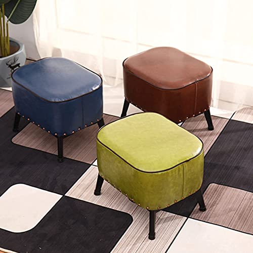 Repose-Pieds Table Basse Tabouret Salon | Petit Pouf Carré Cuir PU - 5