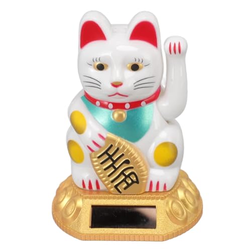 Chat Porte-Bonheur, Chat Ondulant, Chats Ondulant Mignon à énergie Solaire Bonne Chance, Décoration De Chats Porte-Bonheur Chinois Figurine De Statue,...