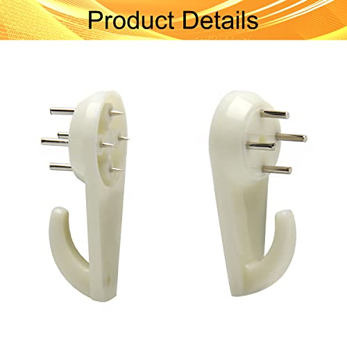 Image of Picture Hangers Ceiling Hooks Professional Photo Frame Hooks Kit with Nails for Hanging Plants Mugs Wind Chimes Utensils White 100PCS