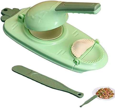 2 in 1 Dumpling Maker, Dumpling Maker Press, Dumpling Skin Maker Dumpling Moulds, DIY Dumpling Maker Mold Kitchen Gadgets, Manual Pressing Dumpling Skin Mold. (Green)