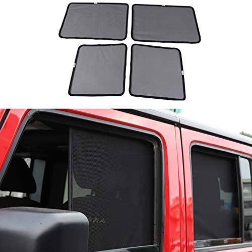 Junleli Side Window Sunshade Cover Sun Protection Anti Uv Mesh For Wrangler Jk 2007-2017 4-Doors Black Car Interior Accessories #TOP4