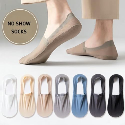Men's No Show Socks with Non Slip Grips, Ultra Thin Low Cut Invisible Socks for Running, Gym, Casual Wear - 8 Pairs2
