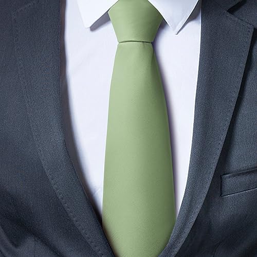 Image of Men's Classic Satin 3.15 inch Soild Color Necktie Wedding Business Tie & Gift Box