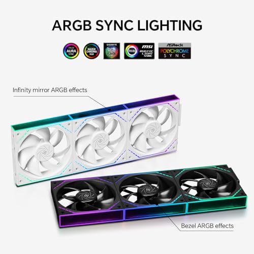 Thermalright TL-M12Q X3 120mm PC Case Cooling Fans, Daisy-Chain | 2000RPM | High Airflow | ARGB | Dual Infinity Mirrors Lighting for Gaming Build(3-Pack) - Thumbnail 4