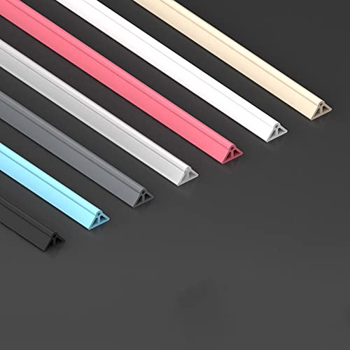 HSGAV Silicone Joint Porte Douche,Dbande Imperméable Flexible Auto-Adhésive,Barrière Douche Pliable Système Rétention pour Barrage d'eau Maintient l'eau À L'intérieur du Seuil,Blanc,50cm Cover