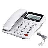 Téléphone fixe filaire de base pour personnes âgées analogique avec affichage des appels, petit bureau, chambre d'amis, ligne fixe