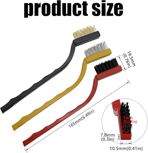 Image of 8Pcs Multicolour Kitchen Stove Cleaning Brush+Heavy Duty Scraper Tool Set for Gas Burners Cooktop Pot Pan Brass,Stainless Steel and Nylon Brush Head Brushes for Range Hood Grease Grime,Cleaning Tools
