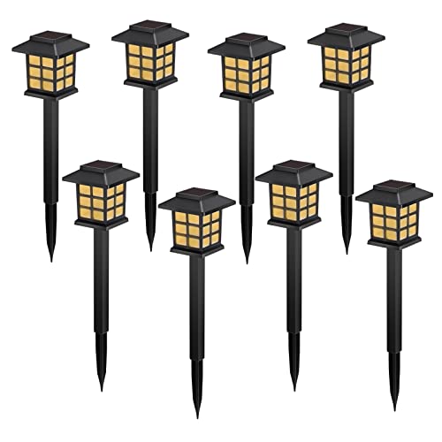 Luz de rua solar para jardim ao ar livre, luz de gramado, passarela, gramado de jardim (4 pacotes de