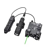 Nylon DL-AII Laser Sights Box(with IR Laser+Red/Green/Blue Laser+Flashlight&Mount),and M300A Strong Scout LED Flashlight,and Modular Wire Remote Pressure Switch(SF+2.5 Plug) Combo,Black (Green Laser) -  AWETHE