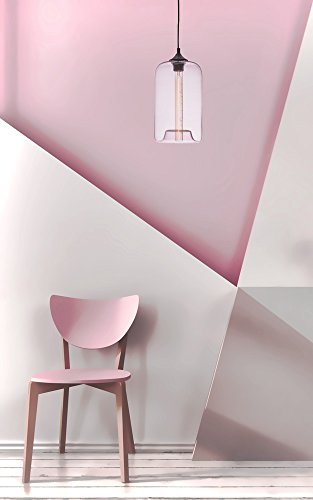 Suspension verre rose Soho ø28cm lustre élégant 40W