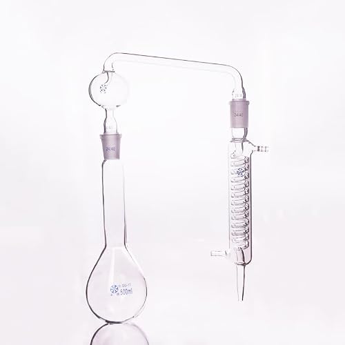 WKEWANG - WKEWANG Unité de Distillation Kjeldahl, alambic Kjeldahl, Ballon 500 ML, Tube de Refroidissement du condenseur Longueur 200 mm, Joint 24/40