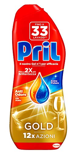 Pril Gold Geschirrspül-Gel Anti-Geruch Spülmittel mit Aktiv-Entfetter 33 Waschgänge, 600 ml Cover