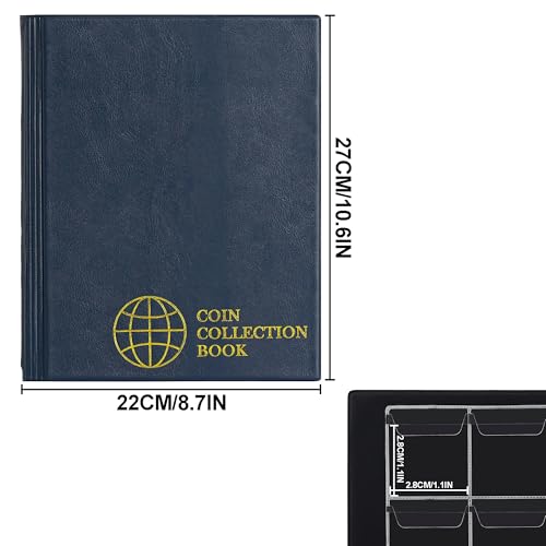 Miniatura 2 de Álbumes De Monedas De 420 Bolsillos, 30 X 28 Milímetros 1.2 X 1.1 Pulgadas, Cuadrícula, Azul, 10 Páginas, Soporte Para Colección De Monedas, Azul De Prusia Cs0242bl