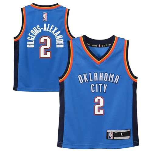 Shai Gilgeous-Alexander Oklahoma City Thunder NBA Boys Kids 4-7 Blue Icon Edition Player Jersey (US Numeric 7 Regular Blue)