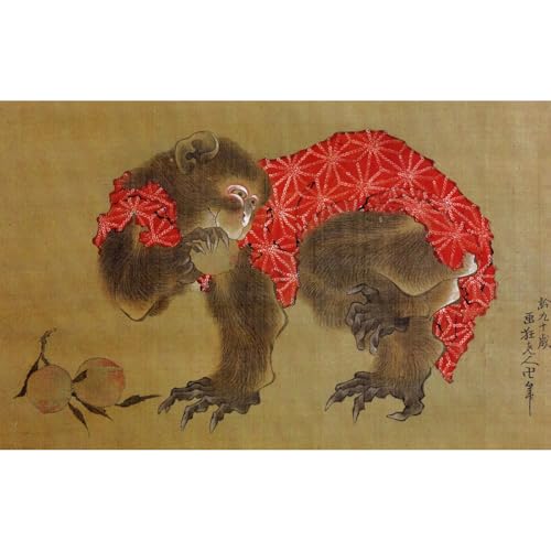 Toile Hokusai Singe anti-décoloration pour mur moderne sans éclat