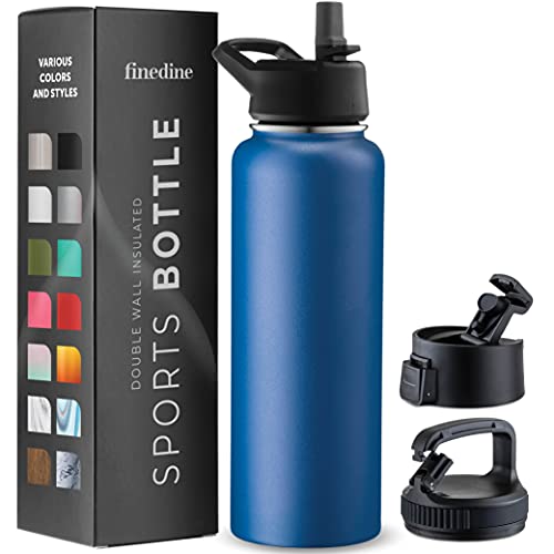 Triple Insulated Stainless Steel Water Bottle with Straw Lid, Flip Top Lid, Wide Mouth Cap Insulated Water Bottles