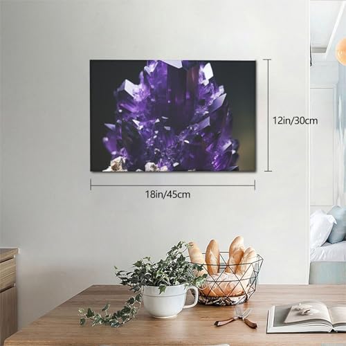 Toile murale moderne améthyste violette encadrée déco 45x30 cm - 4