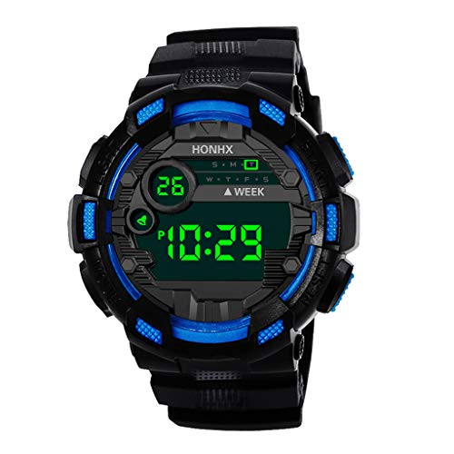 YueLove Montre Homme Digitale Outdoor Sport Multifonction Étanche LED Lumière Alarme Calendrier Date avec Bande de Silicone Montre Enfant Garçon Adolescent Digitale Cover