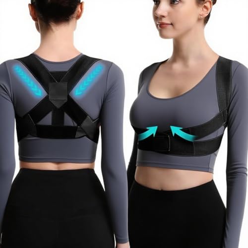 Posture Corrector for Women Invisible Back Support Brace for Shoulder & Upper Spine Alignment Lightweight Posture Trainer for Daily Wear (M 110-140)