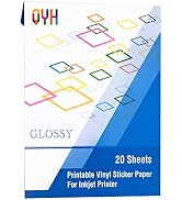 Amazon.com : QYH Premium Printable Vinyl Sticker Paper - 50 Matte White ...