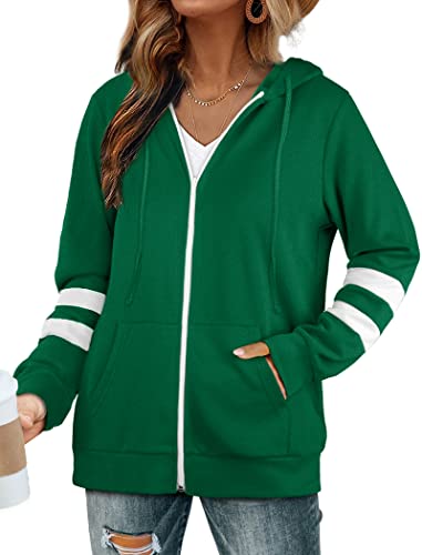 Bofell Hoodies For Women Zip Up Long Sleeve Lightweight Sweatshirts With Pocket Holiday Green S #TOP26