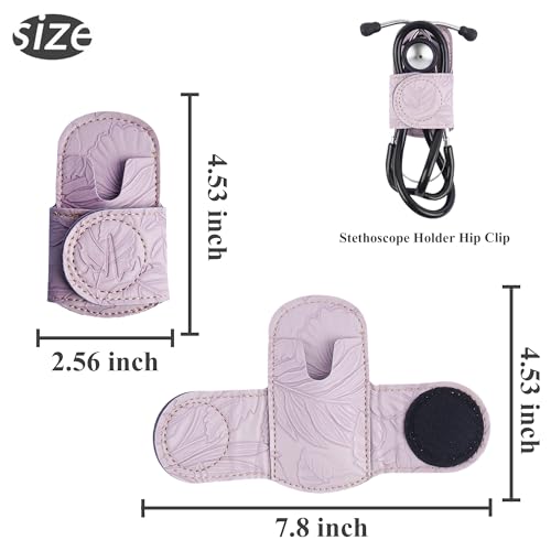 Porte-stéthoscope violet sculpté anti-chute avec clip de hanche robuste