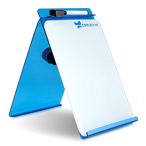 COM ZONE Desk Whiteboard with Writing Marker and Eraser (3 Pc. Set) Glass