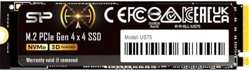 SP Silicon Power US75 4TB NVMe M.2 2280 PCIe Gen4 SSD, 3D TLC NAND with SLC Cache, Up to 7000MB/s, Internal Solid State Drive for Desktop Laptop Computer