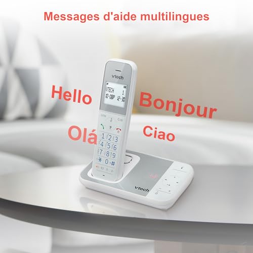 VTech XS1050 Schnurlostelefon mit Anrufbeantworter, schnurloses DECT-Telefon, Anruferkennung/Anruffunktion, Lautstärkeregler, Freisprechfunktion, Anrufschutz