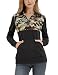 BAISHENGGT Women's Crewneck Long Sleeve Handkerchief Hem Tunic Top Medium Green Floral