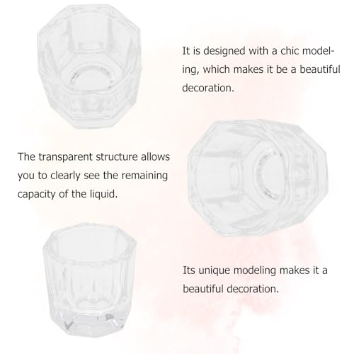 Set de 3 vasos de vidrio para arte de uñas miniatura 3