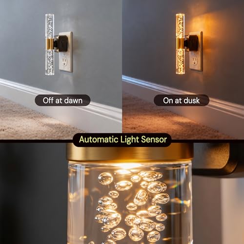 L LOHAS LED Night Light, Night Lights Plug into Wall, Dimmable, Rotating | Light Sensor Nightlight, 3000K, LED Acrylic Bubble Nightlights Plug in, Bedroom Bathroom Hallway Kitchen [Black Base,2 Pack] - image 3