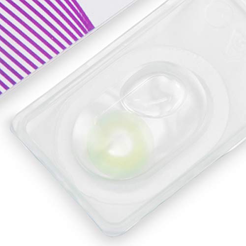 Sehr stark deckende und natürliche grüne Kontaktlinsen SILIKON COMFORT NEUHEIT farbig „Alice Green“ + Behälter von GLAMLENS - 1 Paar (2 Stück) - DIA 14.50 - ohne Stärke 0.00 Dioptrien