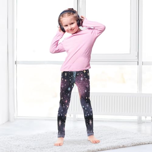 Dreamy Starry Sky Girls Leggings Soft Stretch Workout Yoga Dance Pants for Kids Casual Tights4