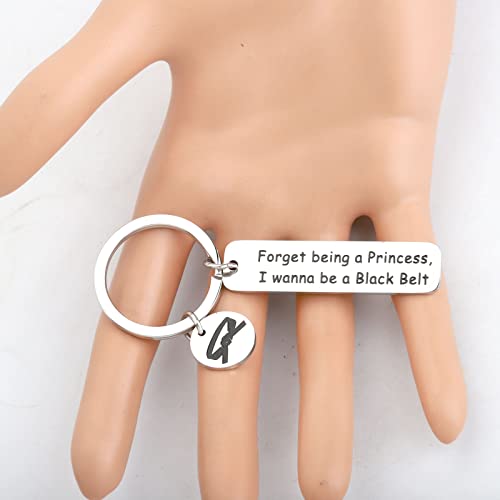 HOLLP Karate Girl Gift Coach Jewelry Forget Being a Princess, I Wanna Be a Black Belt Keychain for Karate Lover3