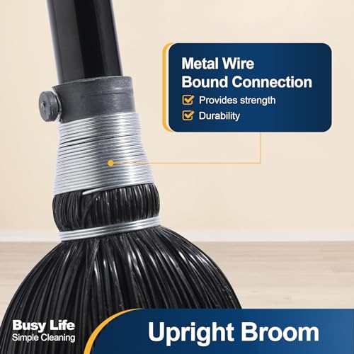Yocada Besen für den Innen- und Außenbereich, 141 cm hoch, für Innenhof, Garage, Lobby, Einkaufszentrum, Marktboden, Zuhause, Büro, Blätter, Steinstaub, Müll, Schwarz – Bild 5