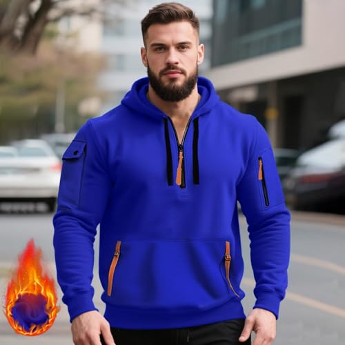 MANTORS Men's Fleece Hoodie Casual Long Sleeve 1/4 Zipper Pullover Sweatshirts2