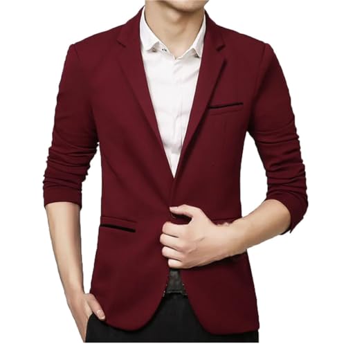 Chaqueta de primavera para hombre, traje de negocios, chaqueta para caballero, rosso, L