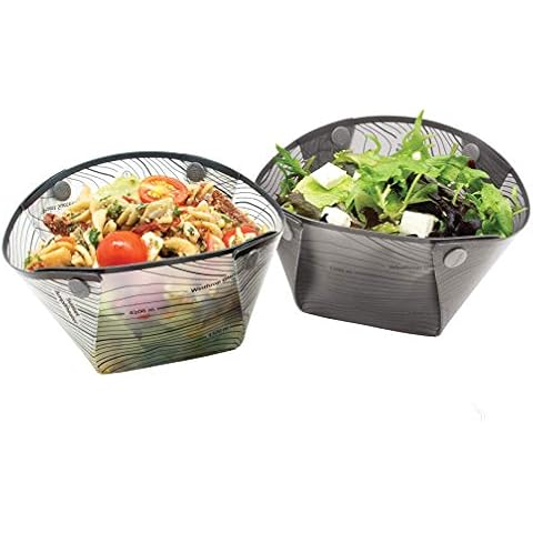 Fozzils Snapfold Plastic Bowlz (2pc Bowl), Grey/Mist Cover