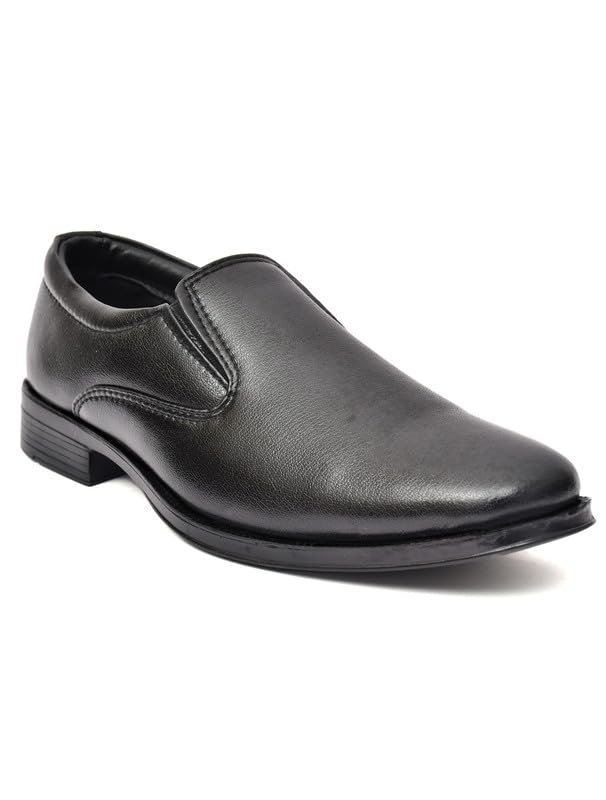 Image of WUSQA Enterprises Men's Leather Formal Shoes | Classic Pull-On Dress Shoes for Office, Business, Party & Wedding | Durable & Comfortable Footwear