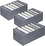 LENAOBEN Schrank Organizer Kleiderschrank& Platzsparende - Kleiderschrank Ordnungssystem für Jeans Hosen Hemden Pullover Leggings Unterwäsche (3 Stück (34 * 17 * 12cm | 7 Fächer))