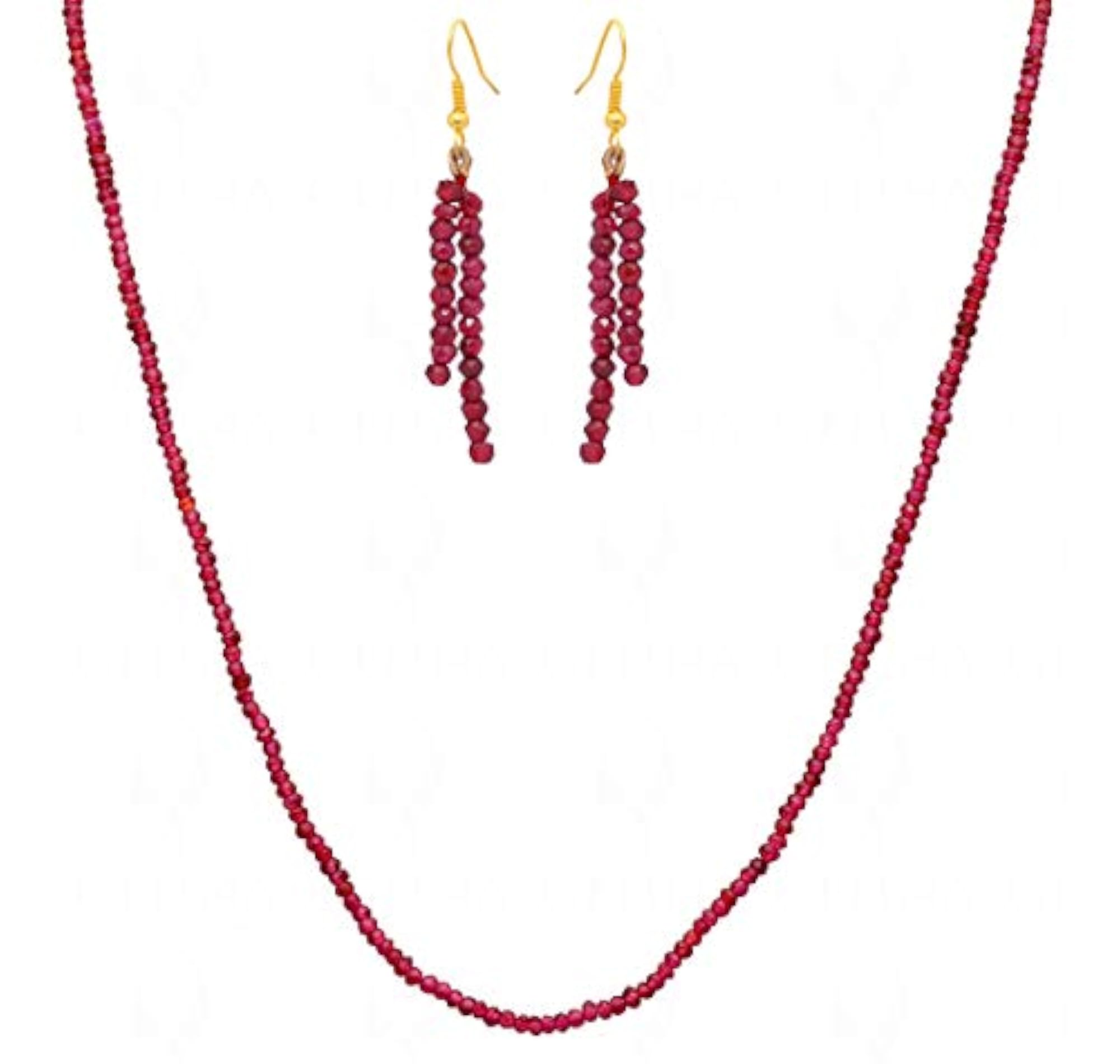 Jaipur Red Garnet Gemstone Round Faceted Bead Strand