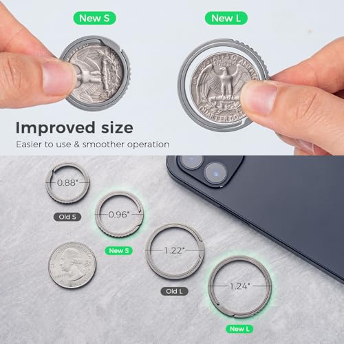 Image of FEGVE Small Titanium Key Chain Rings, Side Push Keychain Ring, Rustproof | Side Push Easy Open, Gr5 titanium alloy, Ultra-light, Corrosion-proof, Anti-deform, for House Car Work Keys