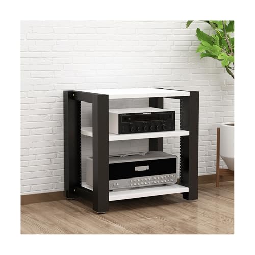 Support HiFi réglable pour équipement audiovisuel à 3 niveaux - Support de rangement multimédia pour CD et composants stéréo - Tour audio moderne...