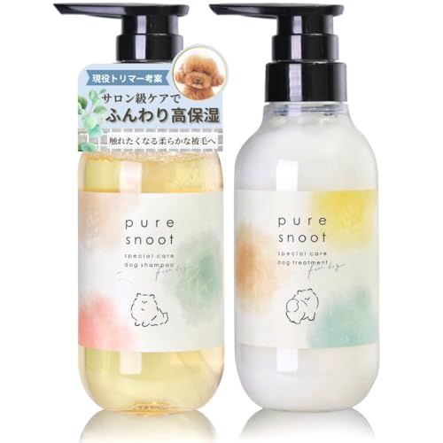 【低刺激×高補修】犬用シャンプー プロ仕様 サロン品質 はちみつ 毛玉･乾燥対策 PureSnoot ピュアスヌート ふわふわ 保湿 ジャスミン＆アンバーの香り 日本製 (ドッグシャンプー)の商品画像（Amazon）