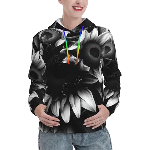 Pull ajusté femme avec poche kangourou pour un style floral moderne
