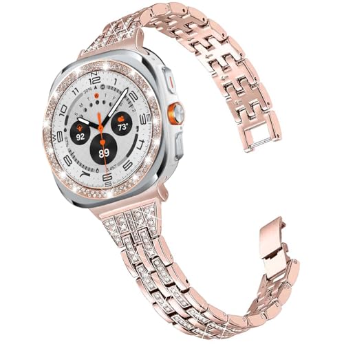 Bracelet Galaxy Watch Ultra 47mm DEALELE acier strass pour remplacer le silicone