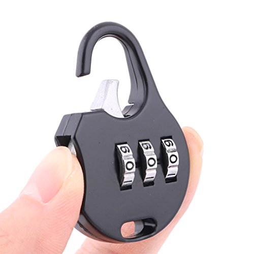 Image of Aexit Suitcase Luggage Padlocks & Hasps Lock Metal Portable Handbag Shape 3 Digits Password Combination Padlocks Padlock Black